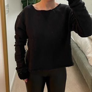 AMIRI raw edge distressed crew neck sweatshirt